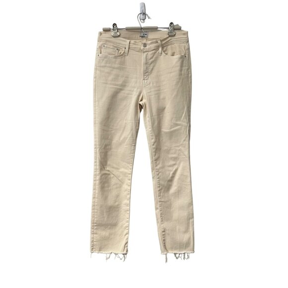 Edwin Vanilla Cream Bree Straight Leg Raw Hem Jeans Size 29 Womens - Picture 1 of 5